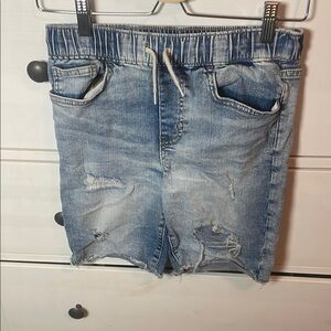Boys Blue Denim Distressed Shorts